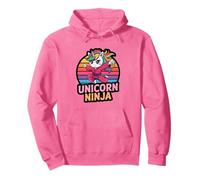 Principessa UNICORNO NINJA Compleanno Ragazza Ragazze I Like Pink Team Felpa con Cappuccio