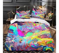 Principessa Unicorno Set Di Copripiumino Set di 3 Pezzi microfibra stampa di 3D morbida microfibra con federa cerniera nascosta fantasia magica copripiumino for bambini e ragazze King（220x240cm）