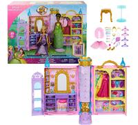 Disney princess - guardaroba da favola, playset armadio apribile fino a 60cm con 2 abiti e 25 accessori