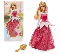Disney Store Bambola Ufficiale Classica Principessa Aurora, La Bella Addormentata, 29 cm, Include Spazzola con Dettagli modellati, posizionabile con Abiti Scintillanti - per Bimbi dai 3 Anni in su