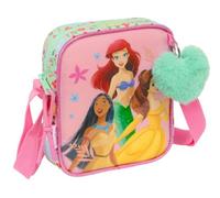 Principesse Disney BLOOM - Borsa a tracolla piccola, borsa per bambini, ideale per bambini dai 5 ai 14 anni, comoda e versatile, qualità e resistenza, 16 x 4 x 18 cm, Verde Acqua/Rosa Chiaro, M,