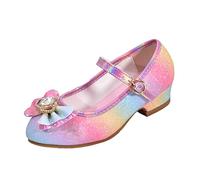 Principesse Scarpe Ragazze 28 Scarpe Da Sera Con Farfalla E Strass Scarpe Da Principessa Alla Moda Arcobaleno Pompe Fibbia Regolabile Cinghie Pompe Glitter Ballerina Scarpe, Colore: rosa., 30 EU