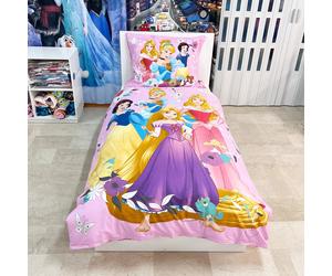 Principesse Set 2pezzi Letto Singolo Copripiumino 140x200cm + Federa Biancheria