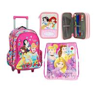 Principesse Set Zaino Trolley Grande Astuccio 3zip Scuola Elementare Bambina