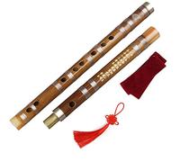 Principiante Flauto di Bambù Principianti Brown ChineseTraditional Handmade Bamboo Flauto Portatile Dizi A Due Sezioni Flauto dizi in bambù (Color : E Key)