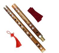 Principiante Flauto di Bambù Principianti Brown ChineseTraditional Handmade Bamboo Flauto Portatile Dizi A Due Sezioni Flauto dizi in bambù (Color : C Key)