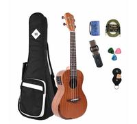 Principiante Ukulele Concerto Elettrico Sapele Ukulele 23 "EQ a 3 bande Funzione Tuner Incorporato(3)