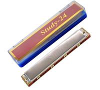 principianti armonica Armonica A 24 Fori Chiave Di C Tremolo Folk Master Armonica A 24 Fori Per Principianti Che Suona Il Tono Polifonico(G)