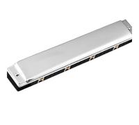 Principianti Armonica Armonica A Bocca Polifonica A 28 Fori Tonalità Do Per Principianti Per Esercitarsi Accento Strumento Professionale(Silver polyphony)