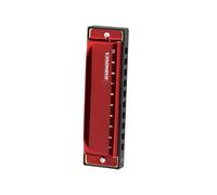 principianti armonica Armonica Blues A 10 Fori Principiante Introduttivo Al Blues Chiave C Accordatura Standard Di Livello Professionale(Red)