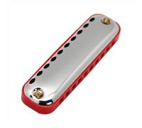 principianti armonica Armonica Ovale A 10 Fori Strumenti Musicali Armonica Blues A Pettine Nero/rosso(Red)