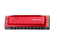 principianti armonica Chiave Armonica Di Arpa Diatonica Polifonica A 10 Fori In Do Con Custodia Per Blues Folk Pop Per Principianti Di Insegnamento Della Musica(Red)