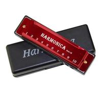 principianti armonica Chiave Armonica Di C. Armonica Diatonica A 10 Fori C Con Custodia Per Studenti Principianti Regalo Con Custodia(Red)