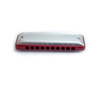 principianti armonica Foro Tondo Armonica Diatonica A 10 Fori Pettine In Plastica In Alluminio Accordatura Maggiore Naturale Minore(Red)