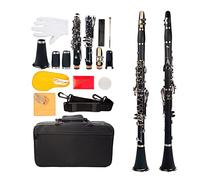 principianti Clarinetto Clarinetto professionale Bb ABS B Clarinetto piatto Set 7 colori Opzione Bb 2.0/2.5/3.0 Ance per clarinetto Ance Supporto per clarinetto Strumenti a fiato (Color : Black)