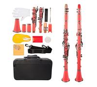 principianti Clarinetto Clarinetto professionale Bb ABS B Clarinetto piatto Set 7 colori Opzione Bb 2.0/2.5/3.0 Ance per clarinetto Ance Supporto per clarinetto Strumenti a fiato (Color : Pink)