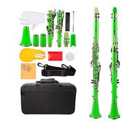 principianti Clarinetto Clarinetto professionale Bb ABS B Clarinetto piatto Set 7 colori Opzione Bb 2.0/2.5/3.0 Ance per clarinetto Ance Supporto per clarinetto Strumenti a fiato (Color : Green)