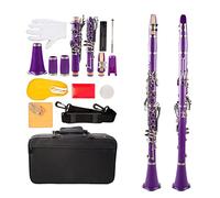 principianti Clarinetto Clarinetto professionale Bb ABS B Clarinetto piatto Set 7 colori Opzione Bb 2.0/2.5/3.0 Ance per clarinetto Ance Supporto per clarinetto Strumenti a fiato (Color : Purple)