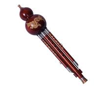 Principianti Hulusi Flauto Hulusi Realizzato Interamente In Palissandro Ed Ebano Nella Chiave Di BC Strumento Musicale Piatto Con Motivi(Rosewood version in C major)