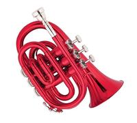 Principianti Mini Pocket Trumpet Colore Rosso Corpo In Ottone Tone Sib Pocket Tromba In Ottone Strumento Adatto Ai Principianti Tromba tascabile