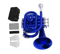 Principianti Mini Pocket Trumpet Mini Tromba Pocket Bb Flat Brass Materiale Strumento In Ottone Con Custodia Per Il Trasporto Del Bocchino Tromba tascabile (Color : 03)