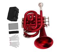 Principianti Mini Pocket Trumpet Mini Tromba Pocket Bb Flat Brass Materiale Strumento In Ottone Con Custodia Per Il Trasporto Del Bocchino Tromba tascabile (Color : 01)
