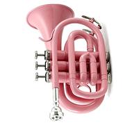 Principianti Mini Pocket Trumpet Strumento A Fiato In Ottone Per Tromba Tascabile Professionale Piatto B Bb Tono Con Custodia Per Guanti Bocchino Tromba tascabile (Color : 03)