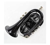 Principianti Mini Pocket Trumpet Strumento A Fiato Per Principianti B Tromba Da Tasca Piatta Corno Di Palma Nero Strumento In Ottone Tromba tascabile