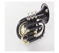 Principianti Mini Pocket Trumpet Strumento In Ottone Per Principianti Piatto Mini Tromba Con Chiave In SI Lacca Nera Strumento Tromba Tascabile Con Chiave In Oro Tromba tascabile