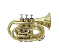 Principianti Mini Pocket Trumpet Tromba Da Palmo In Si Bemolle Tromba Tascabile Portatile In Bronzo Fosforoso Tromba A Tre Toni Per Principianti Tromba tascabile (Color : 02)