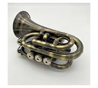 Principianti Mini Pocket Trumpet Tromba Professionale Di Alta Qualità In Nichel Nero Spazzolato Oro Numero Di Palmo Tromba Tascabile A Tre Toni Tromba tascabile