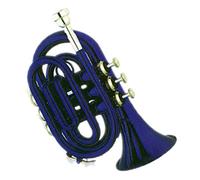 Principianti Mini Pocket Trumpet Tromba Tascabile Di Colore Blu Di Alta Qualità Corpo In Ottone Valvole In Cupronichel Tono Strumento In Ottone In Sib Tromba tascabile