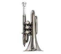Principianti Mini Pocket Trumpet Tromba Tascabile In Si Bemolle Argentata Sib Cornetta A Fiato In Ottone Nichelato Misura Palmo Argentato Tromba tascabile