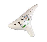 principianti ocarina 12 Fori Alto C Fiore Bianco Ocarina Strumenti Musicali Strumento A Fiato Cinese Facile Da Imparare ocarina professionale (Color : 01)