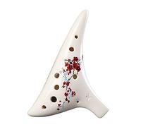 principianti ocarina 12 Fori Alto C Fiore Bianco Ocarina Strumenti Musicali Strumento A Fiato Cinese Facile Da Imparare ocarina professionale (Color : 06)