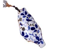 principianti ocarina Ocarina A 6 Fori Mini Collana A 6 Fori F Super Acuto Dipinta In Oro Bianco E Blu Piccola Ocarina ocarina professionale