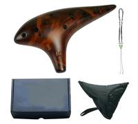 Principianti ocarina Ocarina In Ceramica A 12 Toni In Do Dotata Di Tracolla Con Libro Canzoni E Custodia Per Il Trasporto(2)