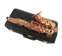 Principianti sassofono Sassofono Acuto B-bend Ottone Placcato Oro Strumento Da Gioco Professionale Per Sax Saxophone (Color : Leather Case)