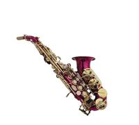 Principianti sassofono Sassofono Acuto B Piatto Piccolo Manico Piegato Corpo Rosa Tasti Dorati Strumento Musicale Professionale Con Custodia (Color : Light yellow)