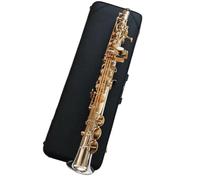 Principianti sassofono Sassofono Saxophone Professionale In Sib Rame Bianco Placcato In Argento Tubo Dritto Split Sax Saxophone (Color : Cloth Case)