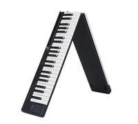 Principianti Tastiera Elettronica Pianoforte Pieghevole A 88 Tasti, Pianoforte Digitale Multifunzionale Pianoforte Portatile Design Ultra Sottile Strumenti Musicali Per Studenti(Black 2)