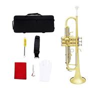 Principianti Tromba Sib B Tromba Piatta Tubo In Ottone Dorato Con Corno D'argento Squisito Strumento Musicale Con Guanti A Scatola Bocchino Cinghia Spazzola tromba
