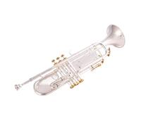 Principianti tromba Tromba In Sib Sib Strumenti Musicali A Tromba Professionali In Ottone Placcato Argento Con Custodia In Pelle Hanno Un Buon Suono(Color:Silver)