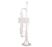 Principianti tromba Tromba In Sib Tromba Placcata Argento Piccolo Strumento Musicale In Ottone Trompeta Materiale Corpo Rame Fosforoso(Color:Silver)