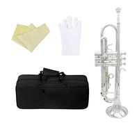 Principianti Tromba Tromba Standard Dorata/argento Tromba Bb B Flat Strumento In Ottone Professionale Tromba Di Grande Diametro Con Accessori Per Strumenti In Scatola tromba (Color : Silver)