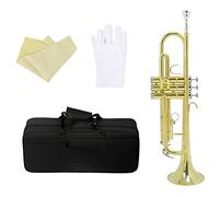 Principianti Tromba Tromba Standard Dorata/argento Tromba Bb B Flat Strumento In Ottone Professionale Tromba Di Grande Diametro Con Accessori Per Strumenti In Scatola tromba (Color : Gold)