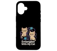 Principio di incertezza del gatto di Schrödinger Meme di fisica quantistica Custodia per iPhone 16