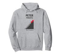 Principio di Peter Peter: Grafico dell'ascesa all'incompetenza Felpa con Cappuccio, Unisex per Adulti, Grigio Melange, L