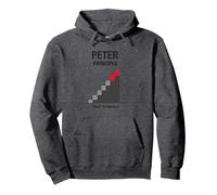 Principio di Peter Peter: Grafico dell'ascesa all'incompetenza Felpa con Cappuccio, Unisex per Adulti, Grigio Scuro, L