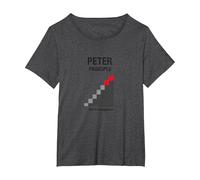 Principio di Peter Peter: Grafico dell'ascesa all'incompetenza Maglietta, Donna Plus-Size, Grigio Scuro, 1X